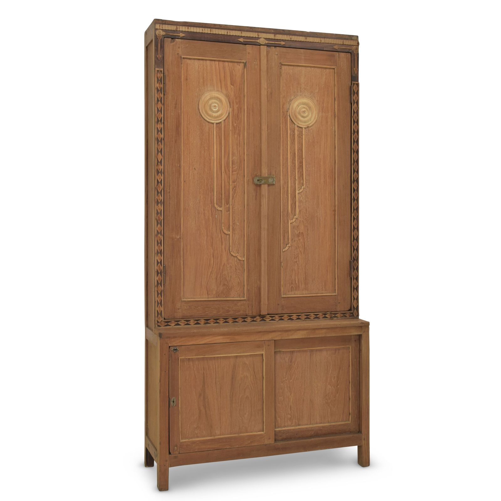 Antique! Narrow Art Deco Cabinet, Restored, Display Case, Collector's Cabinet, 1 Of 2