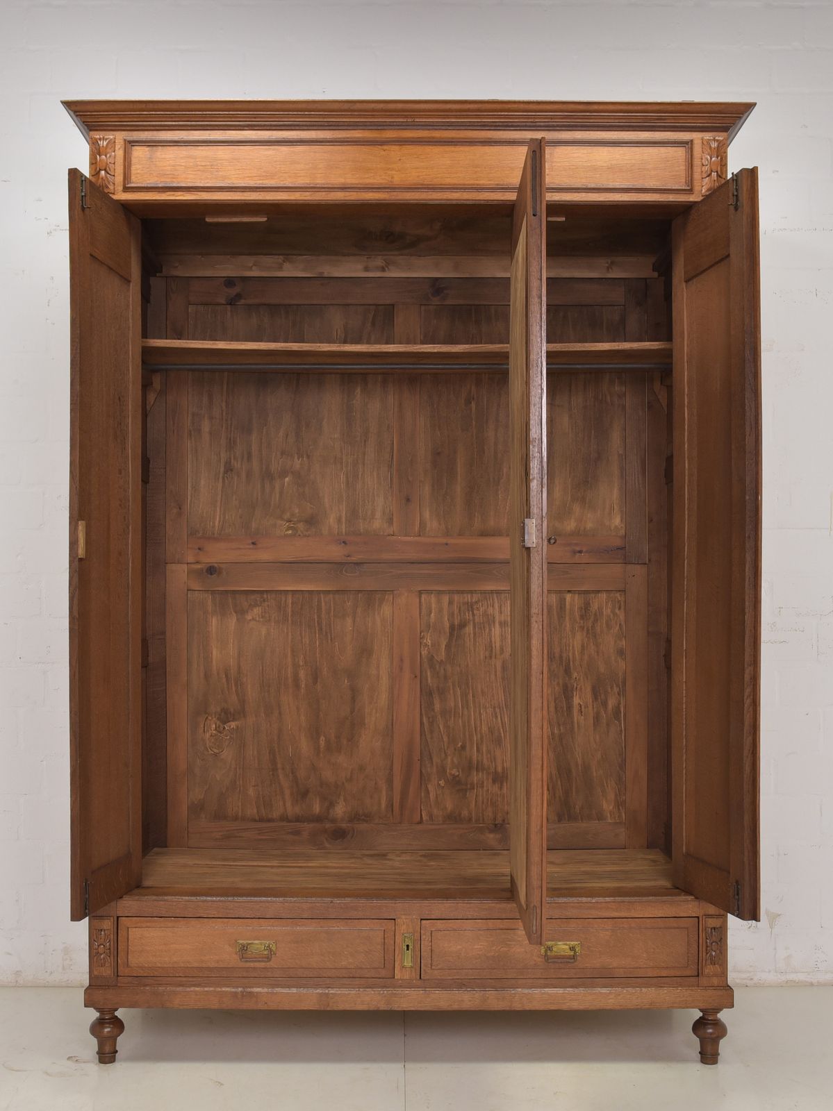 Antique! Restored Hall Wardrobe, Gründerzeit Period, Circa 1920, Oak Wardrobe photo for sale