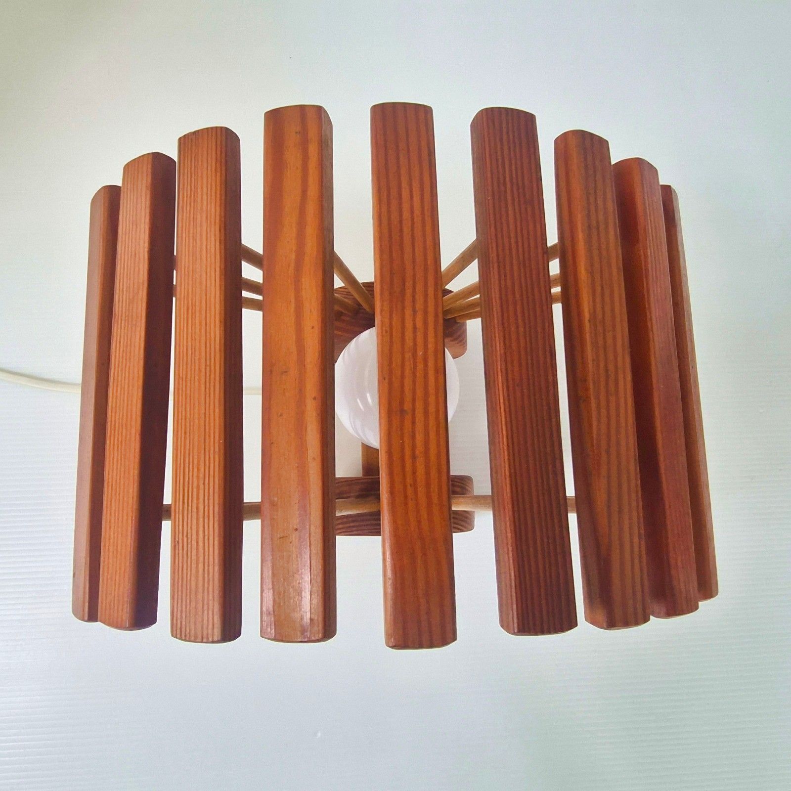 Paire de lampes vintage Pierre Chapo en pin, forme d'éventail, années 1960 photo vinterior