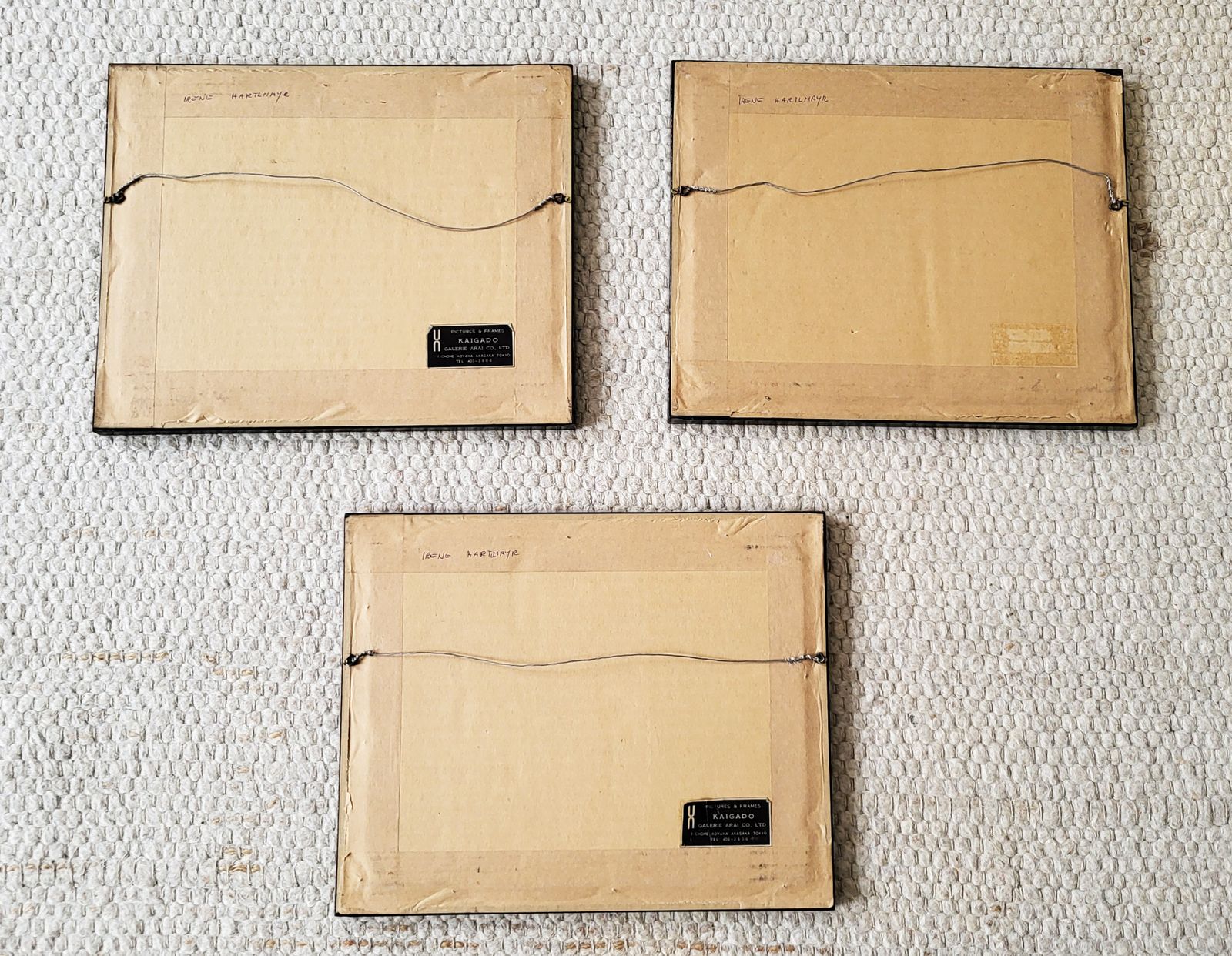Mid Century Modern Abstract Paintings By Irene Hartlmayer, Set Of 3 photo buy