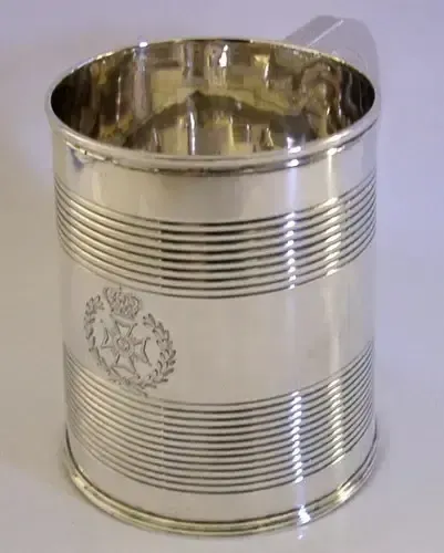 Tankard en argent massif sterling, Rifle Brigade, guerres napoléoniennes, 1829, Gramont photo furniture