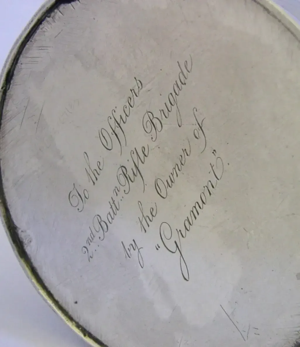 Historic Napoleonic War Rifle Brigade Sterling Silver Pint Tankard 1829 Gramont photo 1000.0