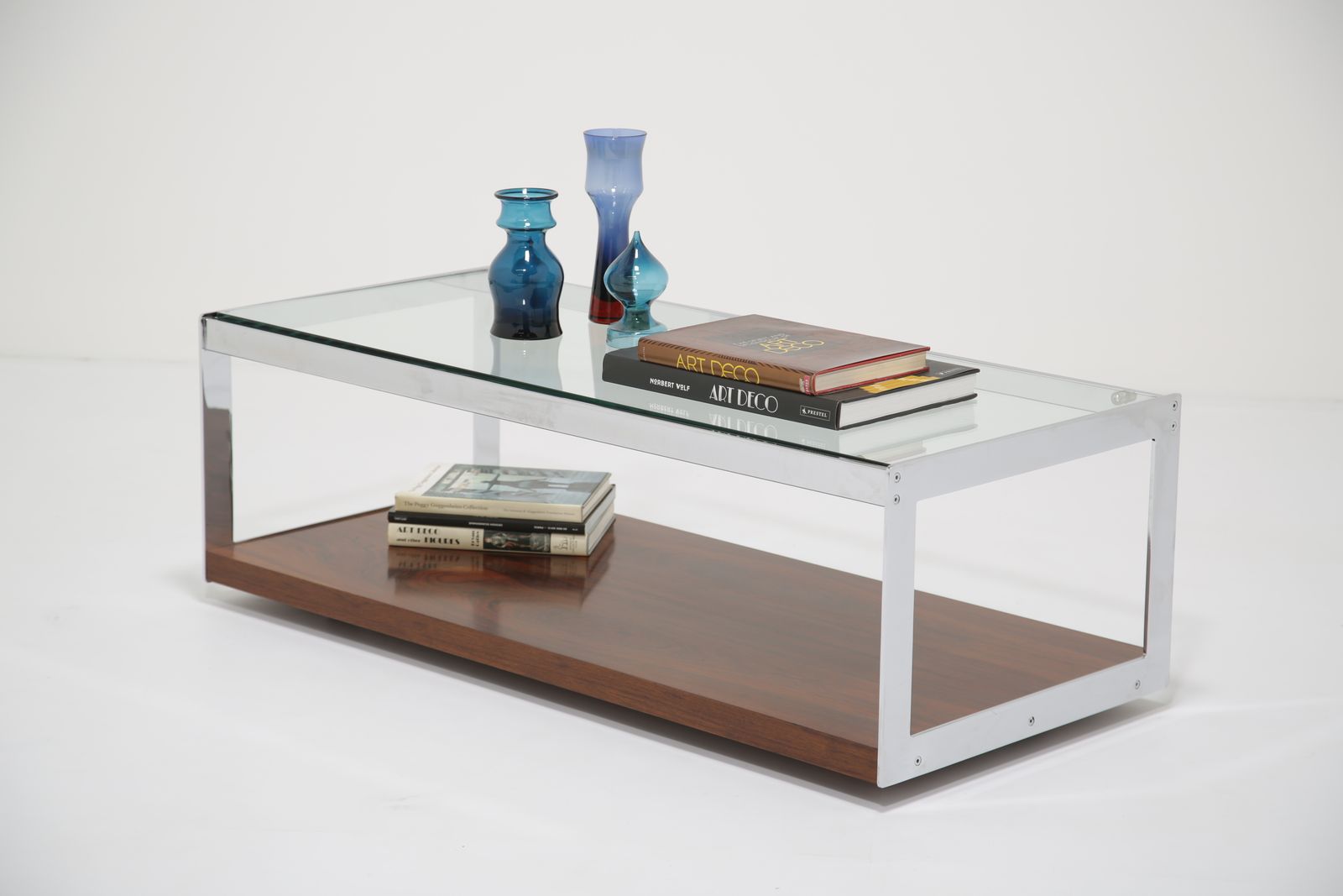 Mobilier Table basse Richard Young pour Merrow Associates en palissandre, chrome et verre, Royaume-Uni, années 1960 photo