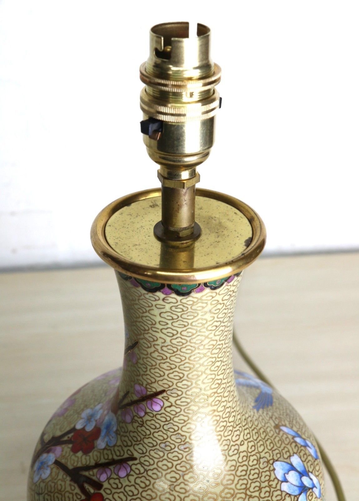 photo buy Table Lamp A Vintage Oriental Cloisonne Enameled Chinese Lamp Mid 20th C.