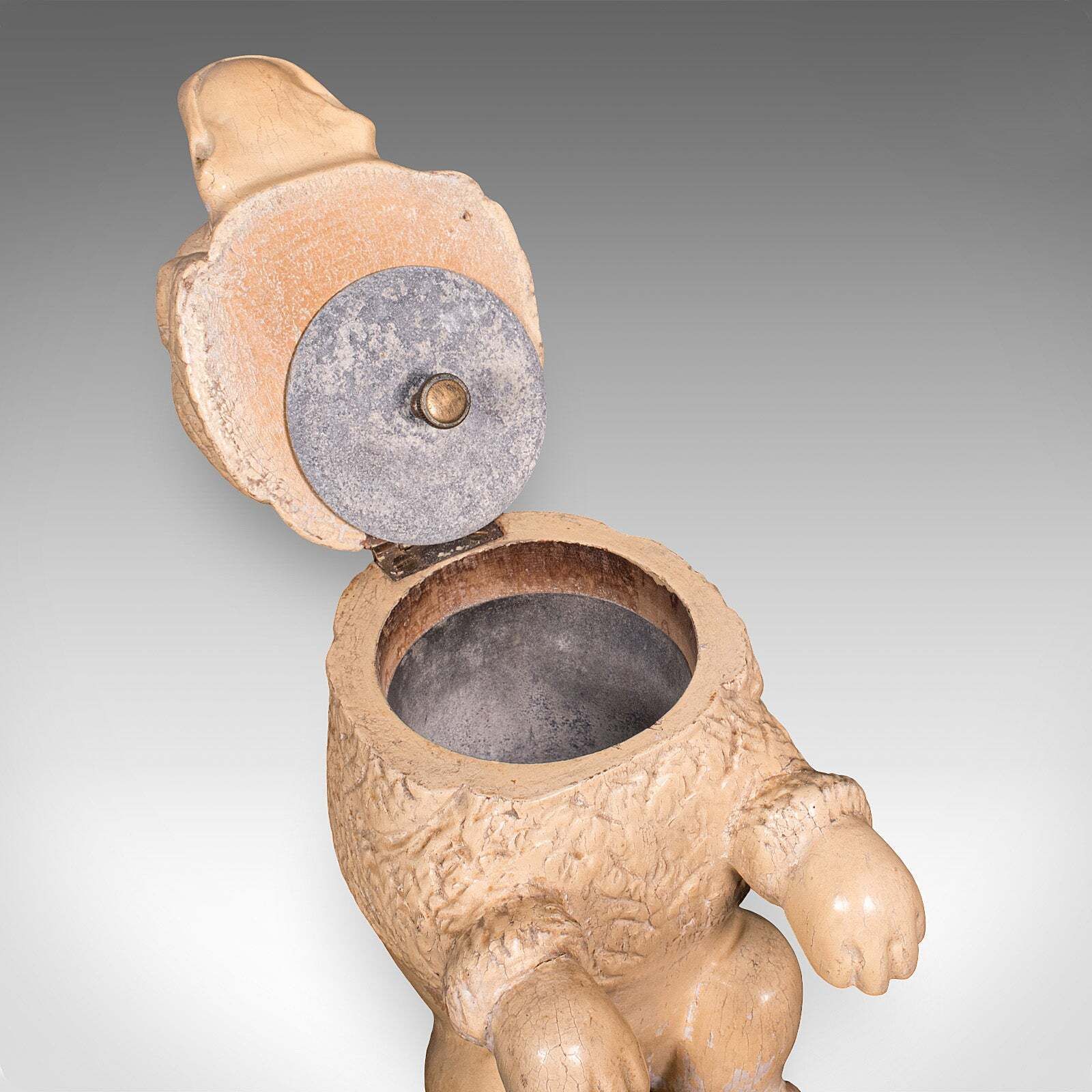 photo for sale Antique Poodle Tobacco Jar, English, Fruitwood, Dog, Treen, Figural, Edwardian