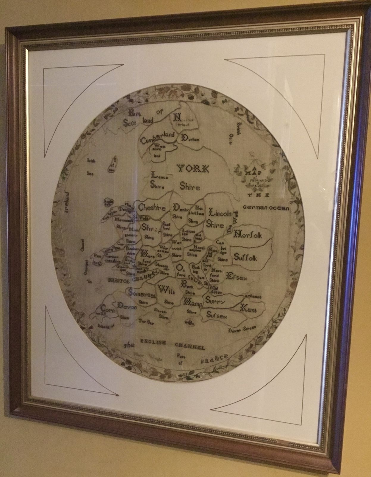 Georgian Child’s Needlework Map Of England And Wales