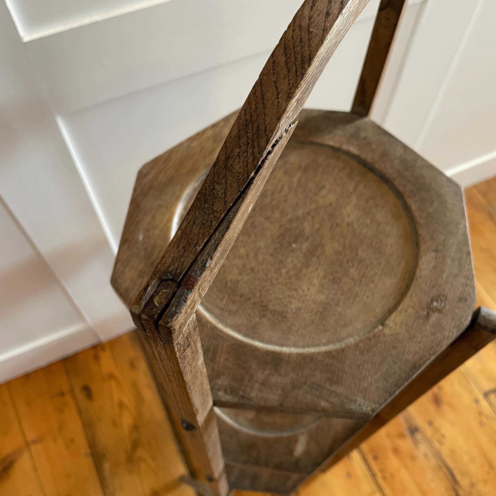 Edwardian Folding Cake Stand 3 Tier Display Stand Kitchen Bakery Octagon Trays Early 1900's Antique Kitchen Bakery Display Plant Stand photo buy
