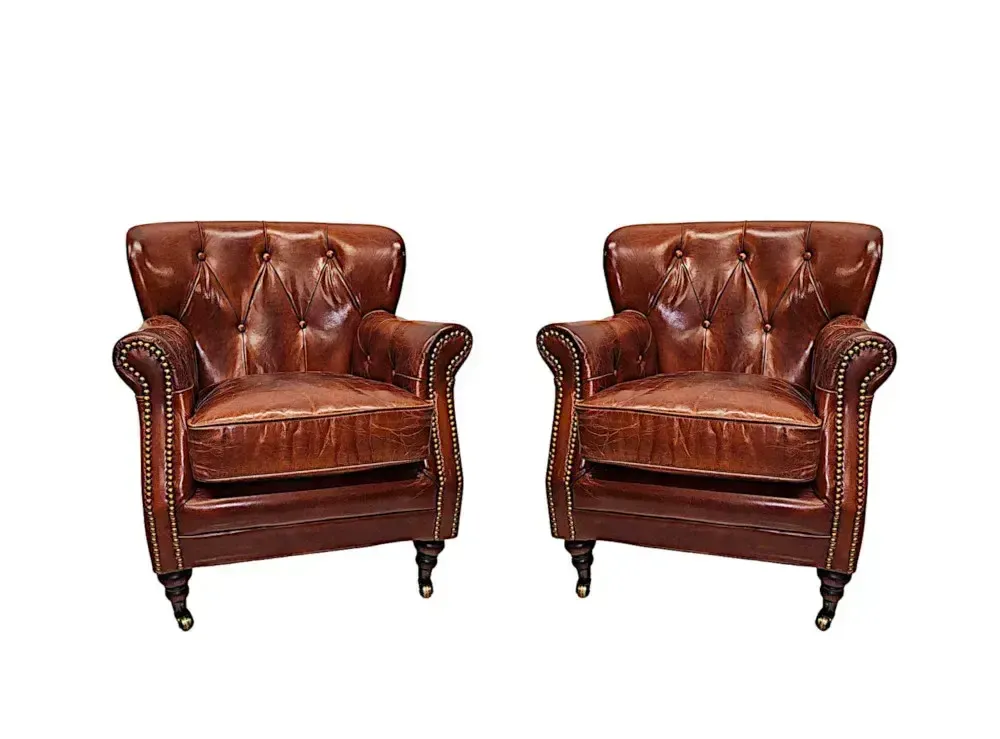 A Stunning Leather Armchair In The Victorian Manner photo furniture