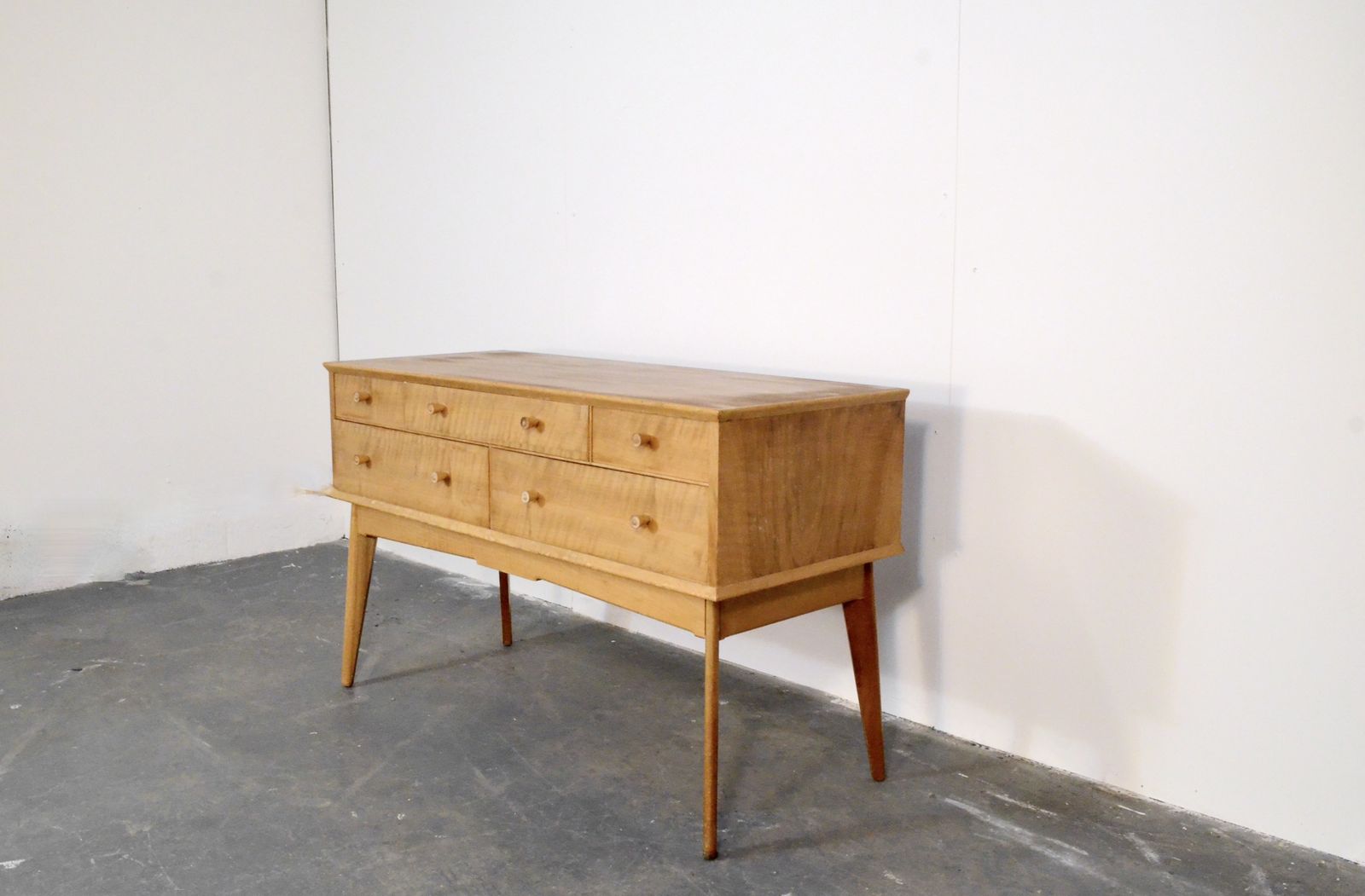 Midcentury Alfred Cox Sideboard Dresser In Walnut Modern Danish Style Vintage Scandinavian photo for sale