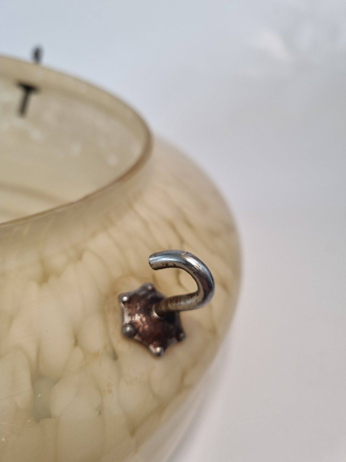 photo furniture Vintage 1930's Art Deco Stepped Ceiling Fly Catcher Marbled Glass Light Shade