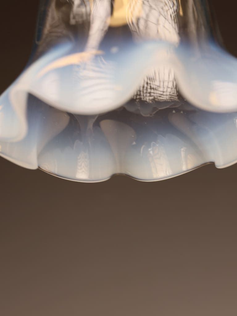 Pair Of Art Nouveau Hand Blown Opaline Glass Pendant Lights, Circa 1900–1915 photo buy