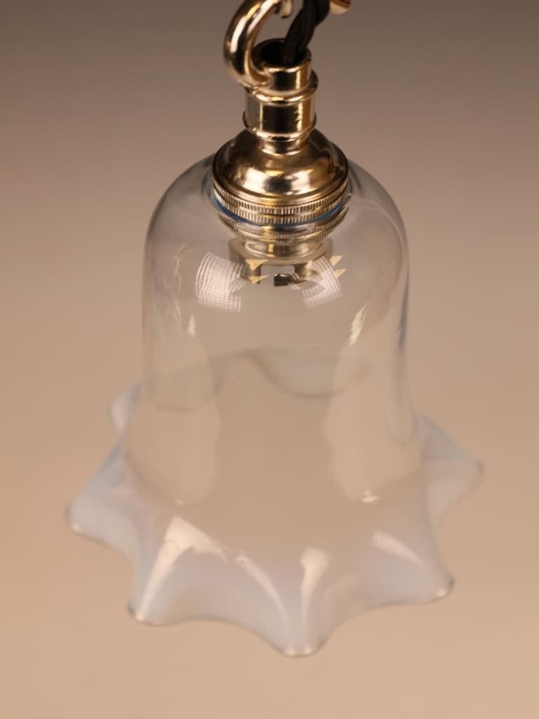 photo furniture Pair Of Art Nouveau Hand Blown Opaline Glass Pendant Lights, Circa 1900–1915
