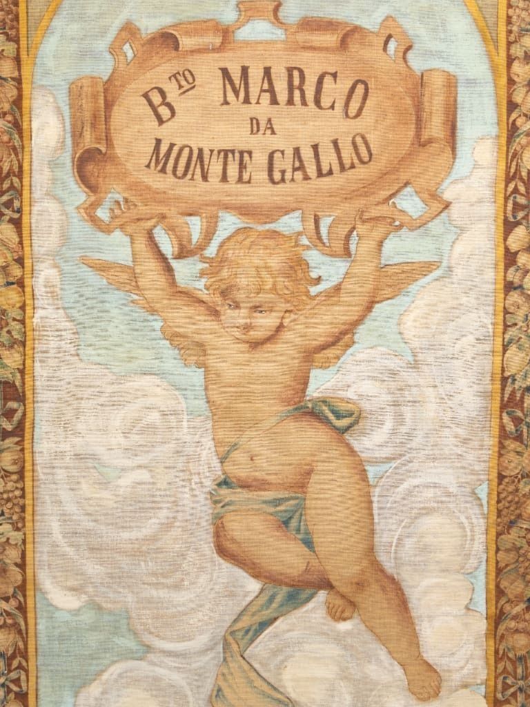A Monumental Italian Devotional Painted Tapestry, 18th Century photo furniture