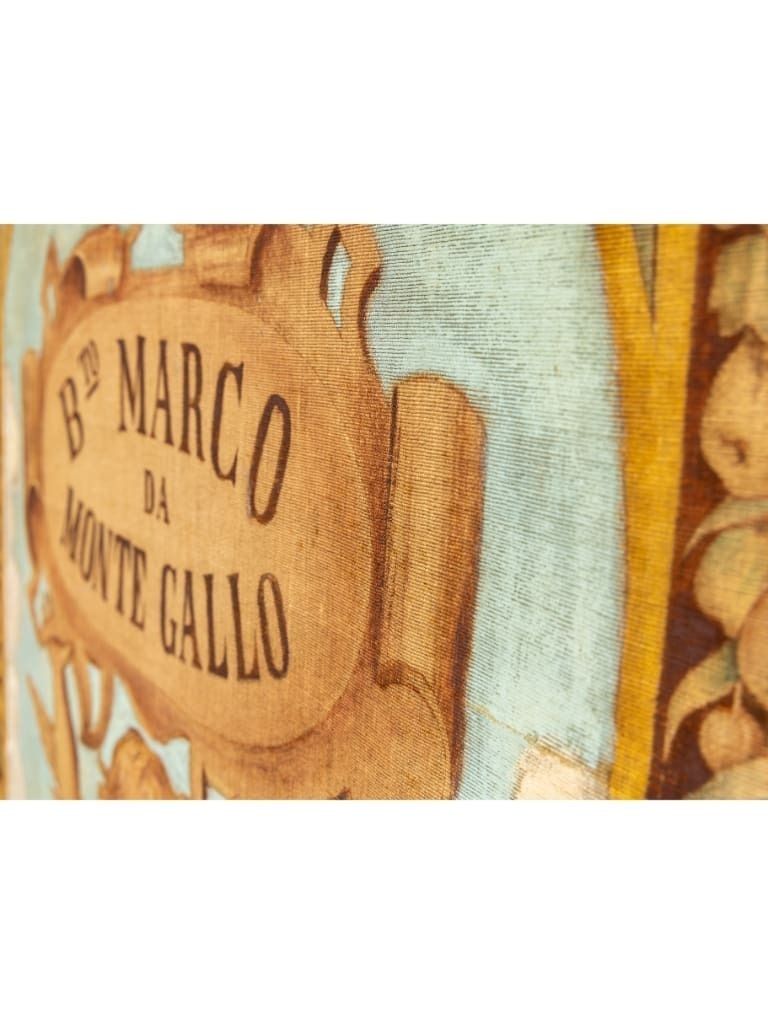 photo furniture A Monumental Italian Devotional Painted Tapestry, 18th Century