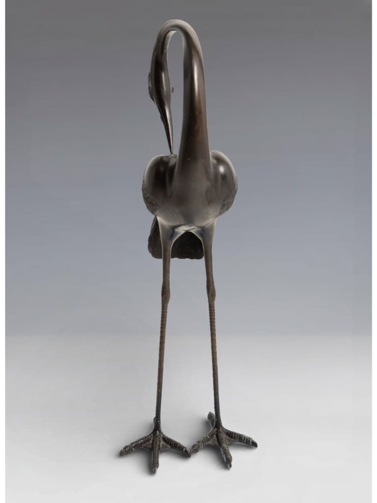 photo furniture A Pair Of Monumental Japanese Bronze Cranes, Meiji Period (1868–1912)