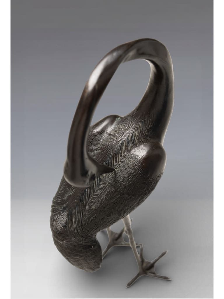 photo vinterior A Pair Of Monumental Japanese Bronze Cranes, Meiji Period (1868–1912)