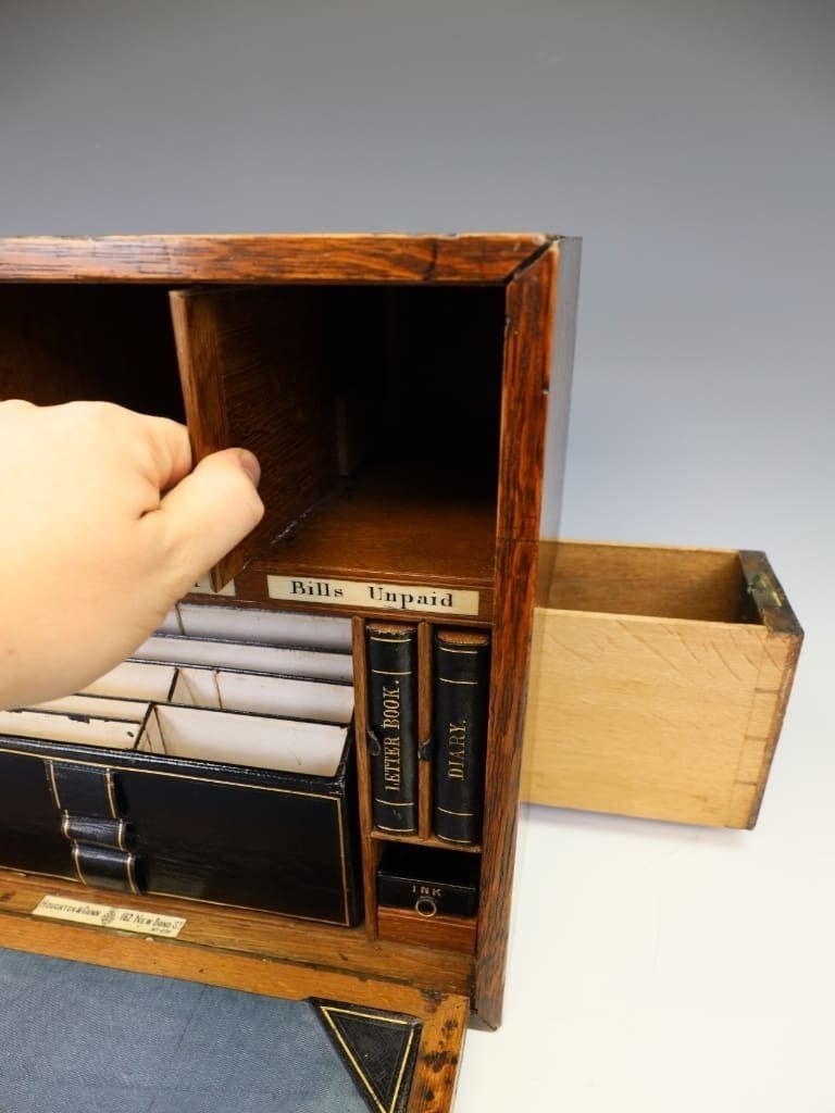 photo furniture Houghton & Sons Oak Campaign Stationery & Dispatch Chest