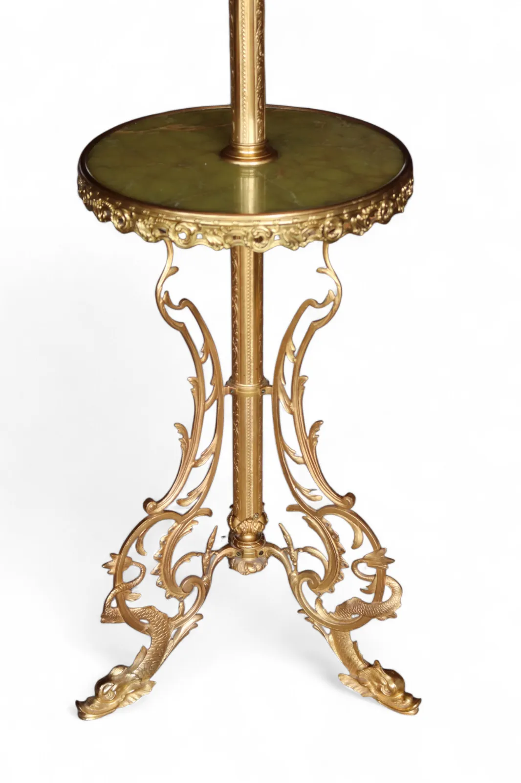 photo buy Vintage Brass Telescopic Standard Lamp Onyx Table Regency Style Floor Lamp