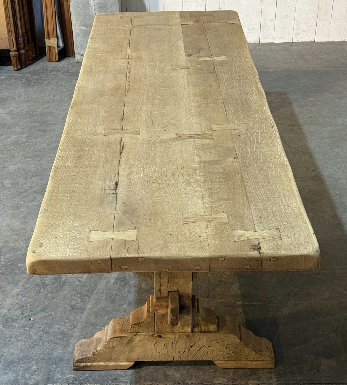 Stunning Large French Bleached Oak Farmhouse Dining Table photo 6500.0