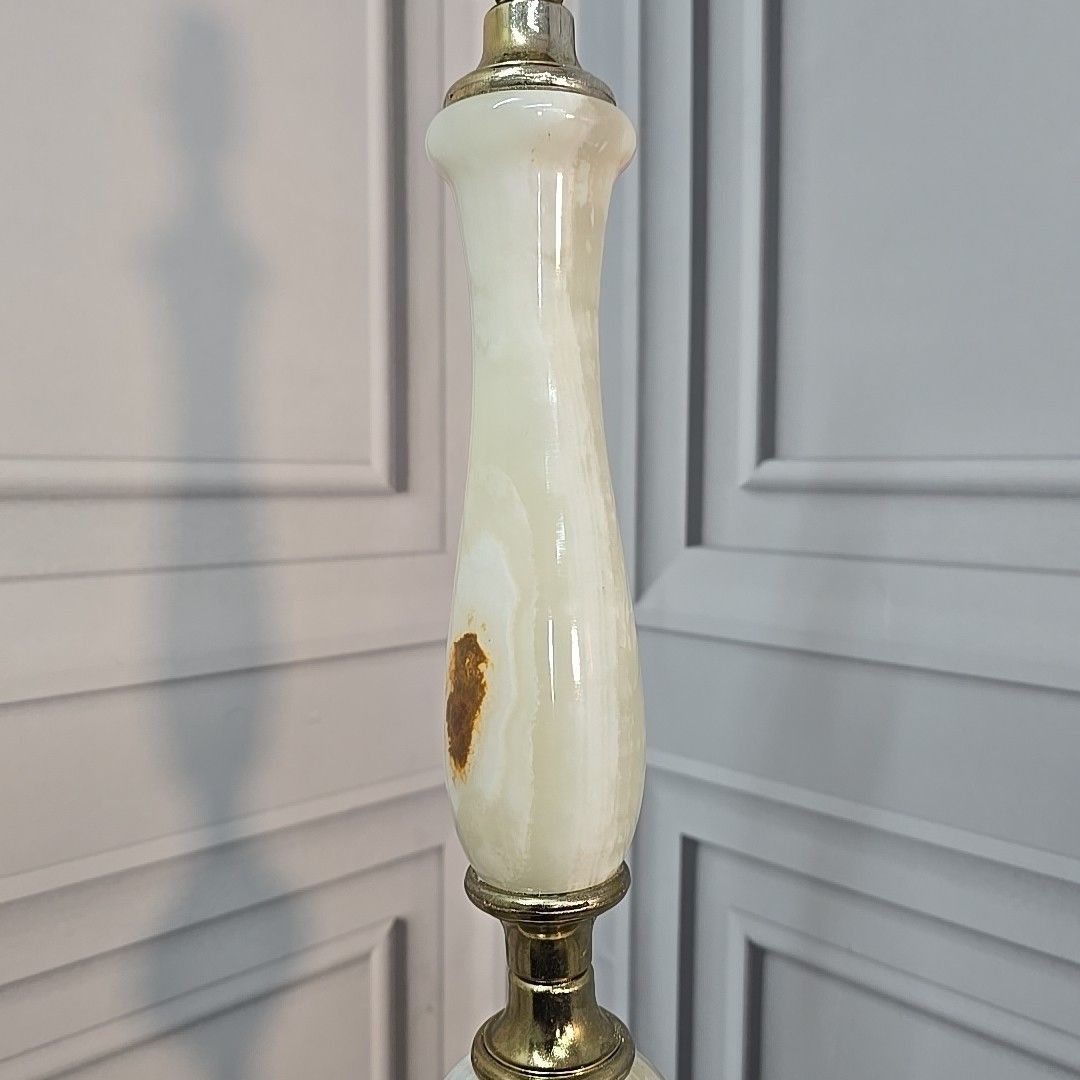 Vintage Onyx Marble Lamp Floor Light Room Standard Lamp Retro For Rewiring photo vinterior