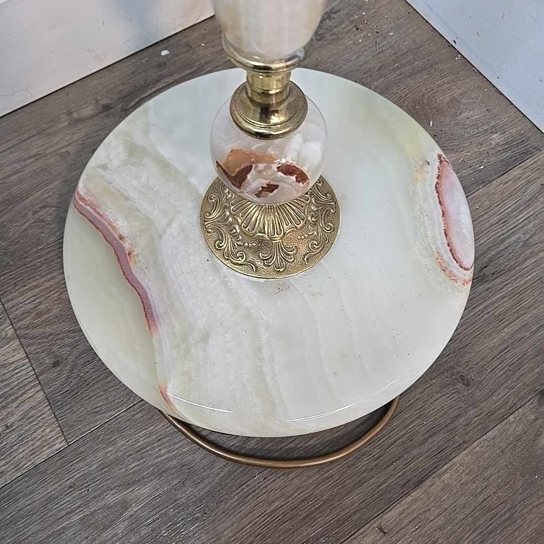 photo vintage Vintage Onyx Marble Lamp Floor Light Room Standard Lamp Retro For Rewiring