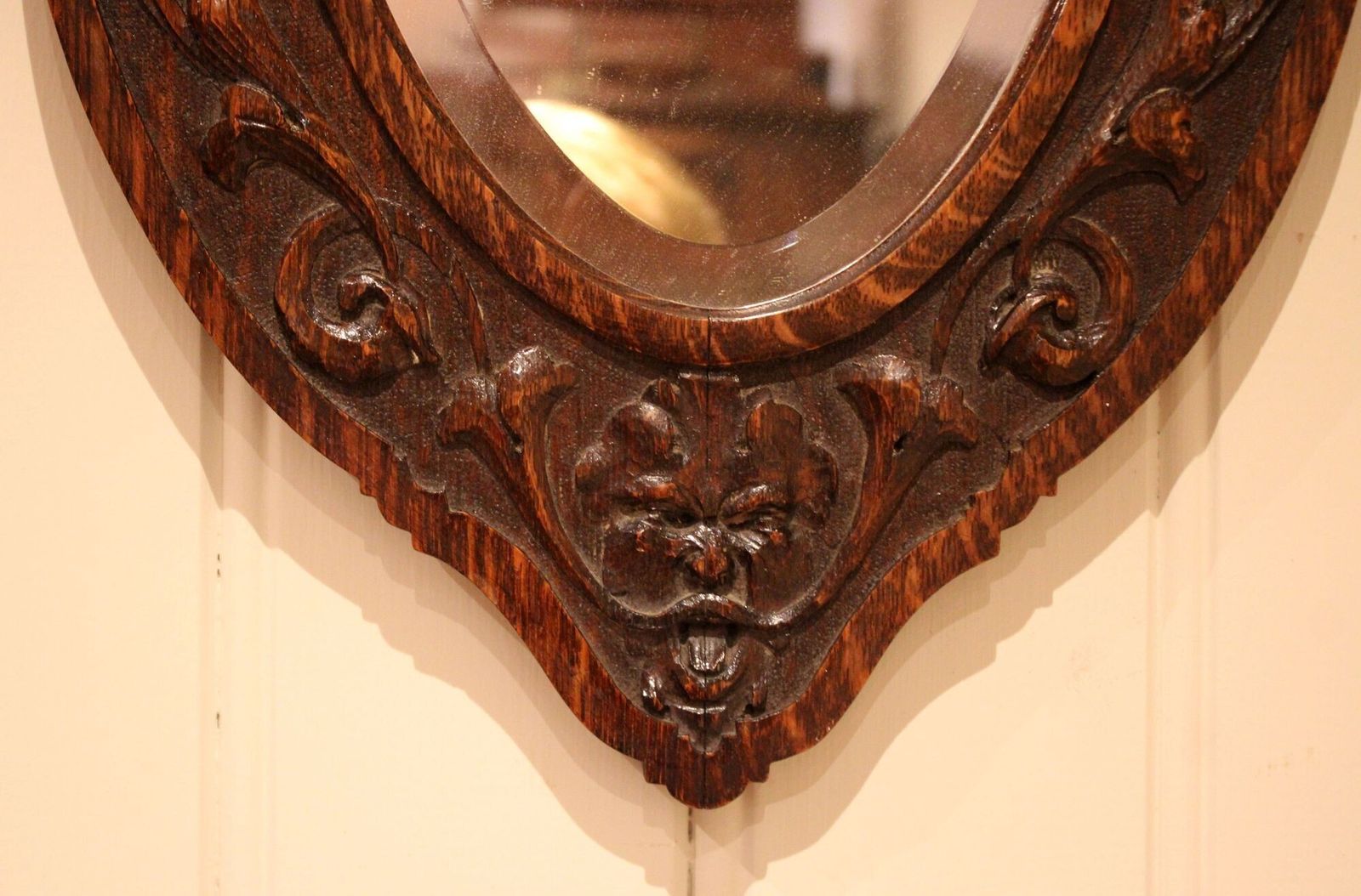 Small Carved Oak Wall Mirror, 1800s photo vinterior