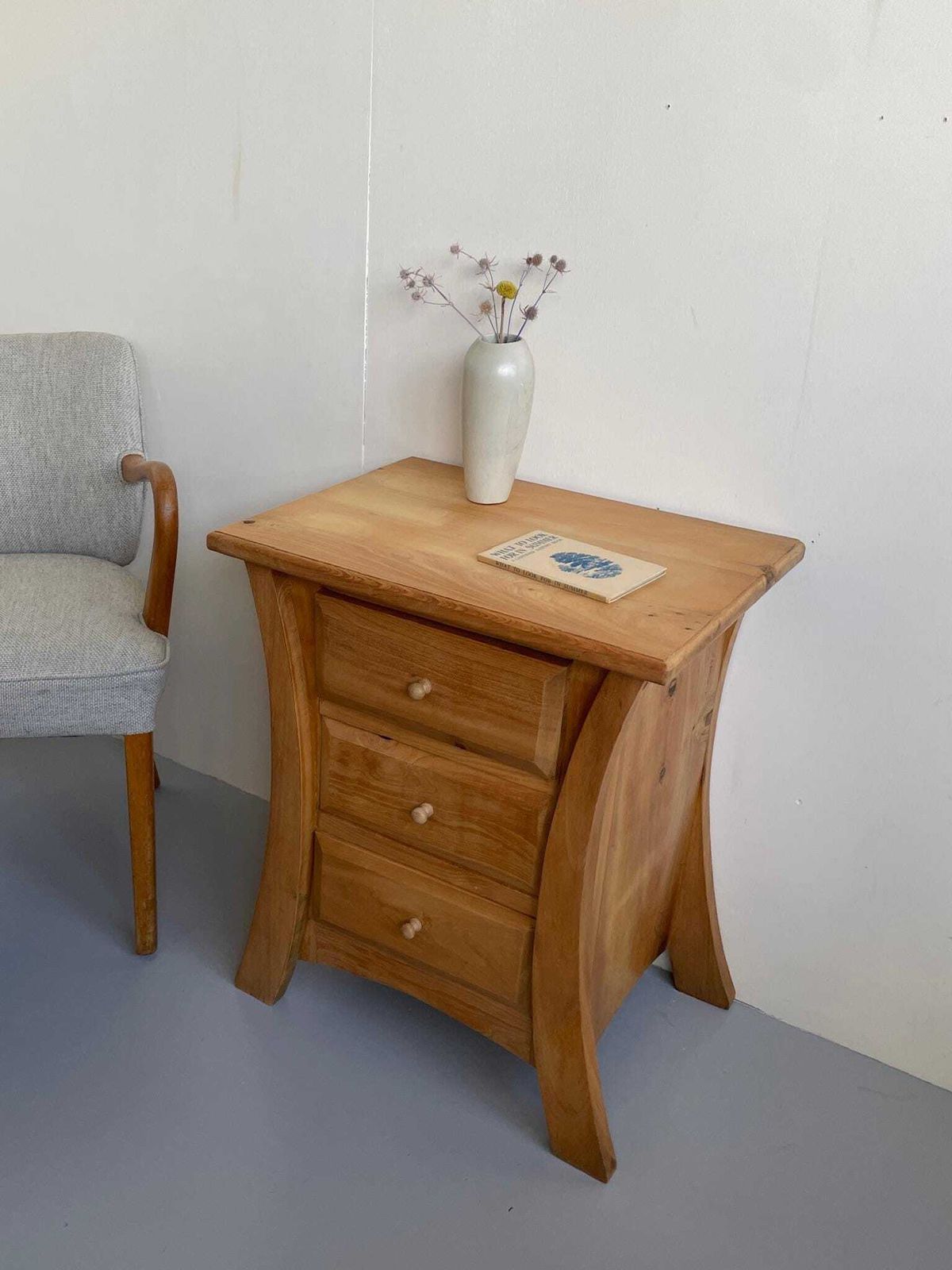 Quirky Contemporary Wooden Nightstand Bedside Table With Drawers photo furniture