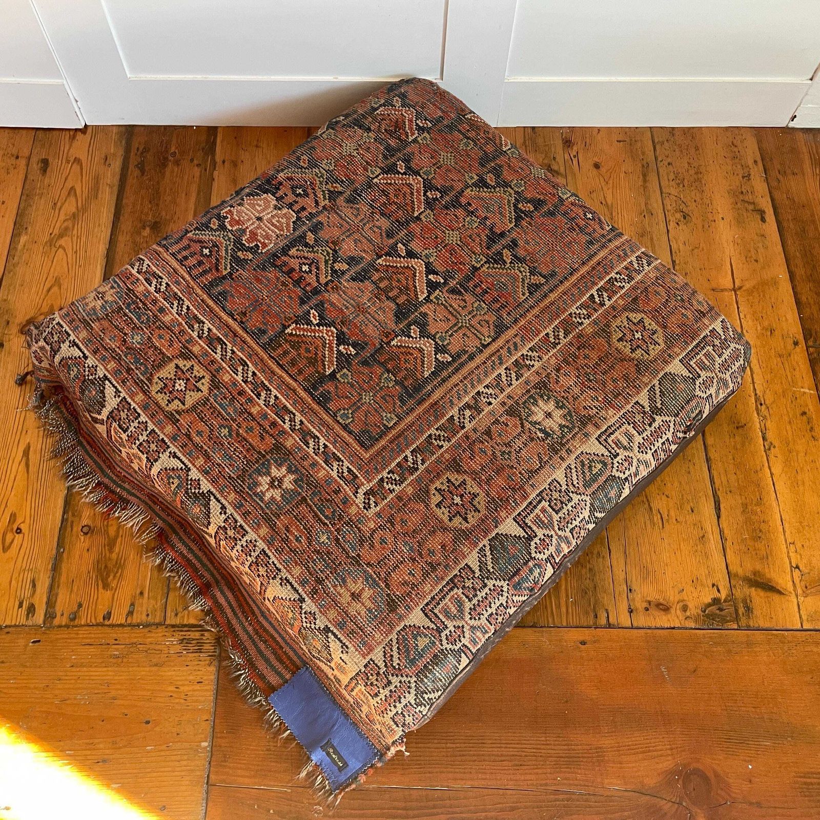 photo furniture Large Kilim Floor Cushion Leather Base Boho Ottoman Pillow Pouffe Moroccan Hand Woven Handmade Living Room Decorative Accent