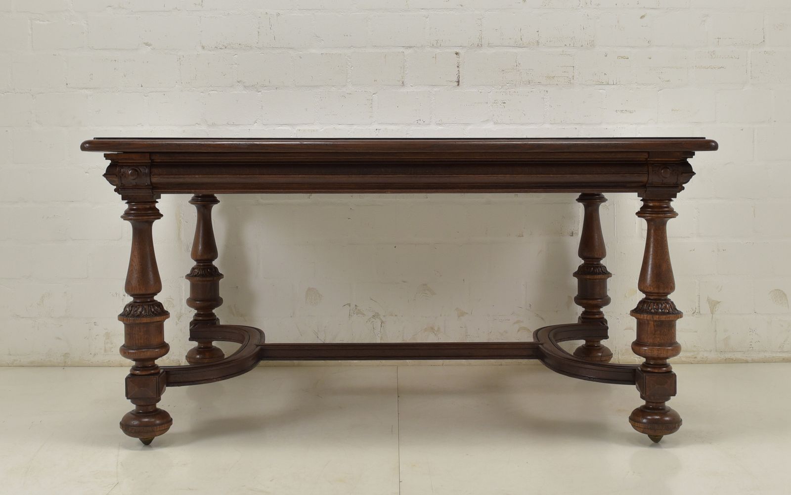 Antique! Restored Solid Oak Dining Table, 148 X 105 Cm, Gründerzeit/Historicism Style photo furniture