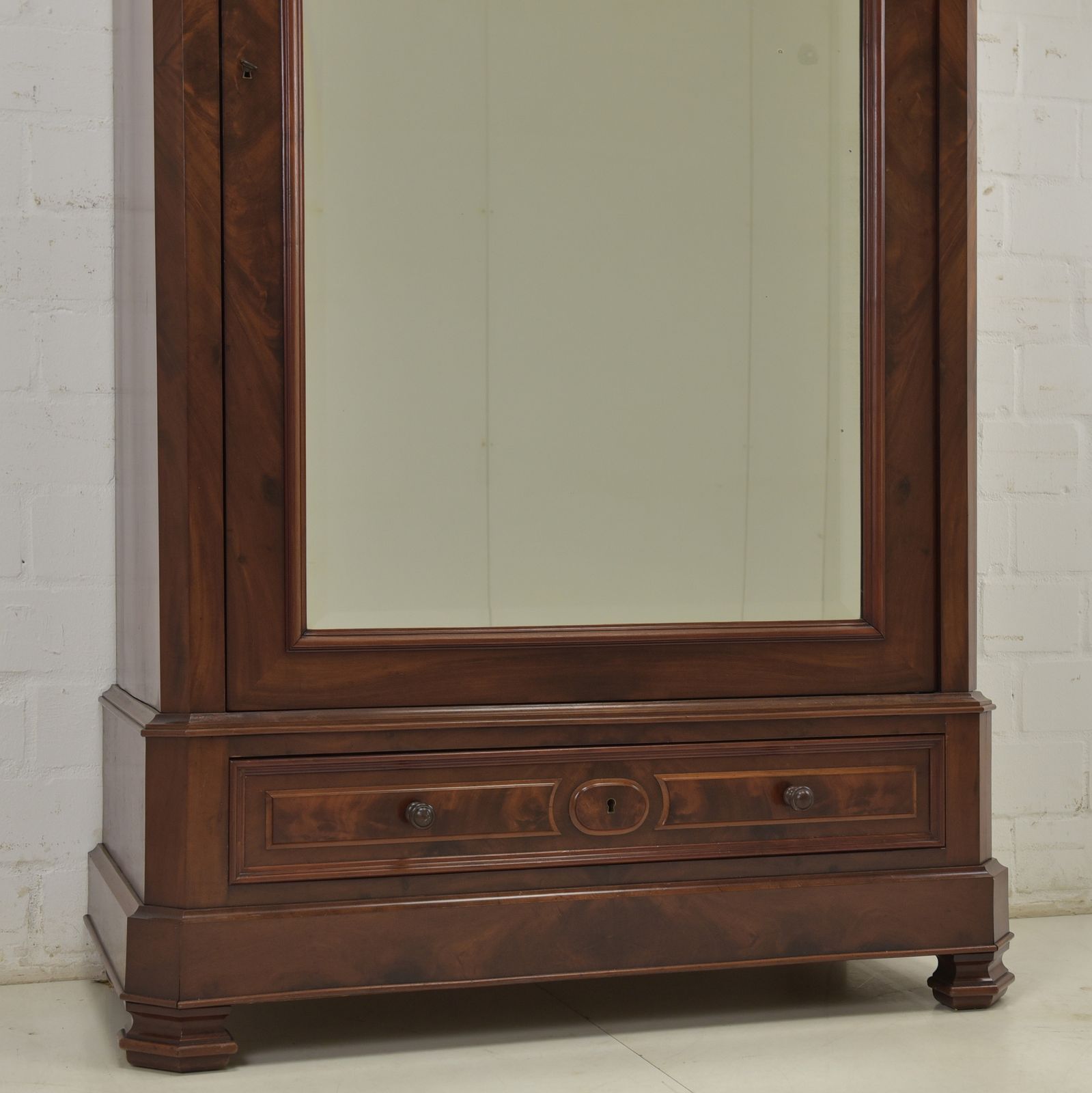photo for sale Antique! Single Door Wardrobe, Restored Mahogany, Louis Philippe Style, Hall Wardrobe