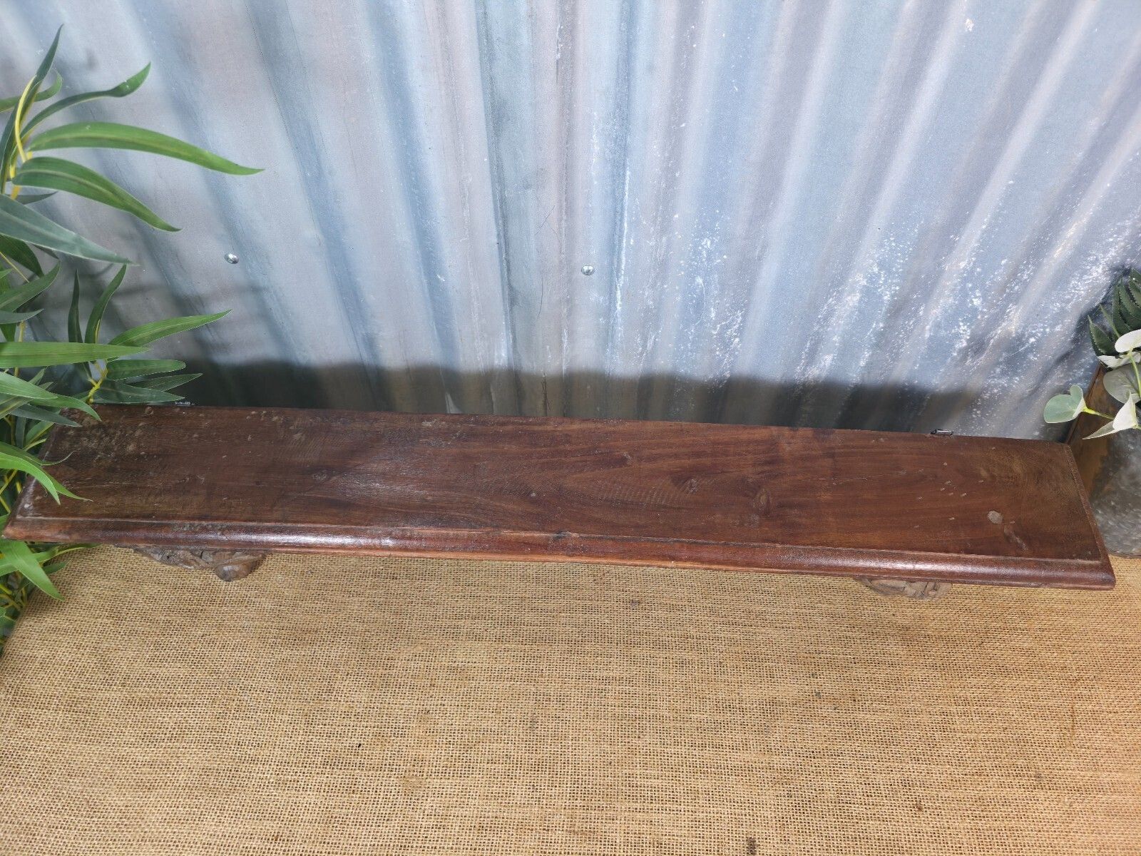 photo furniture Vintage Indian Reclaimed Architectural Carved Wooden Wall Shelf