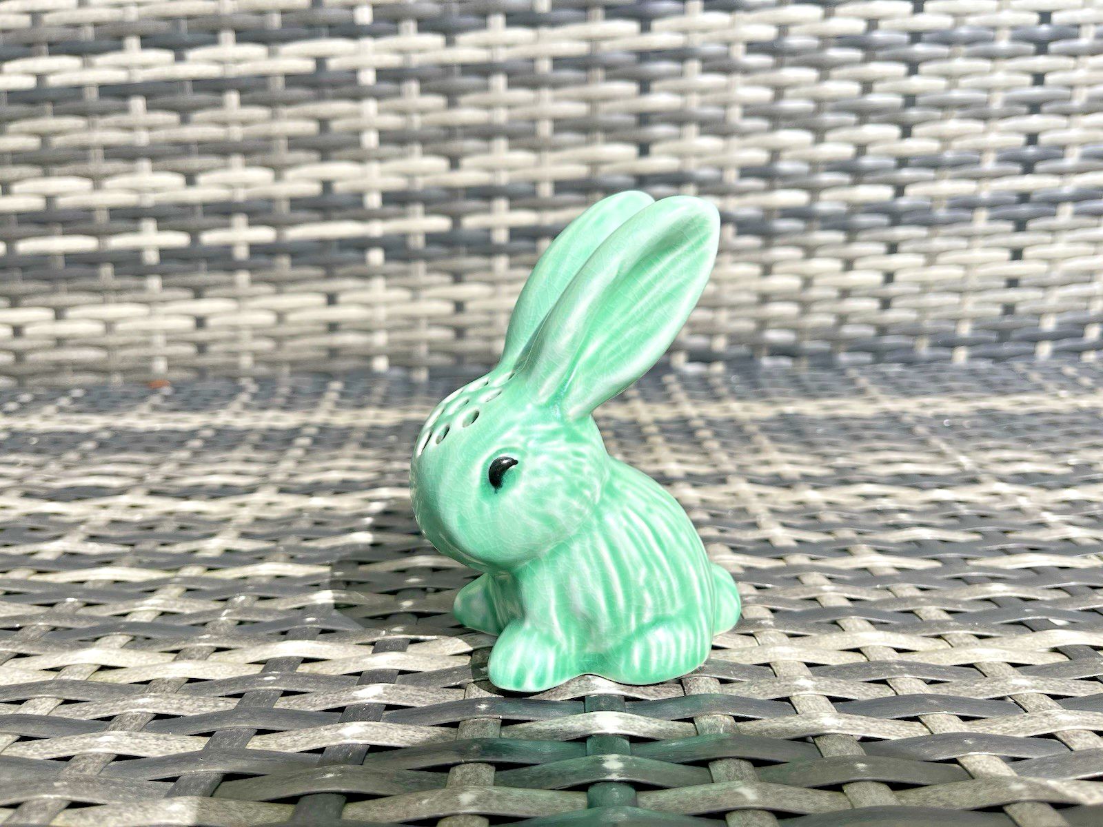 Rare Green Art Deco Pomander Pot Pourri Snub Nosed Bunny Rabbit Sylvac 990 ? photo furniture