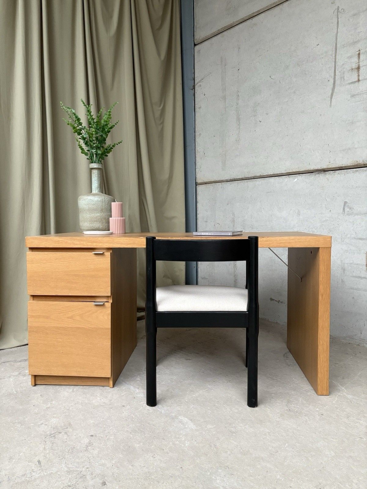 Vtg Mid Century Style Oak Desk Dining Table Danish Scandi Retro R1151 photo furniture