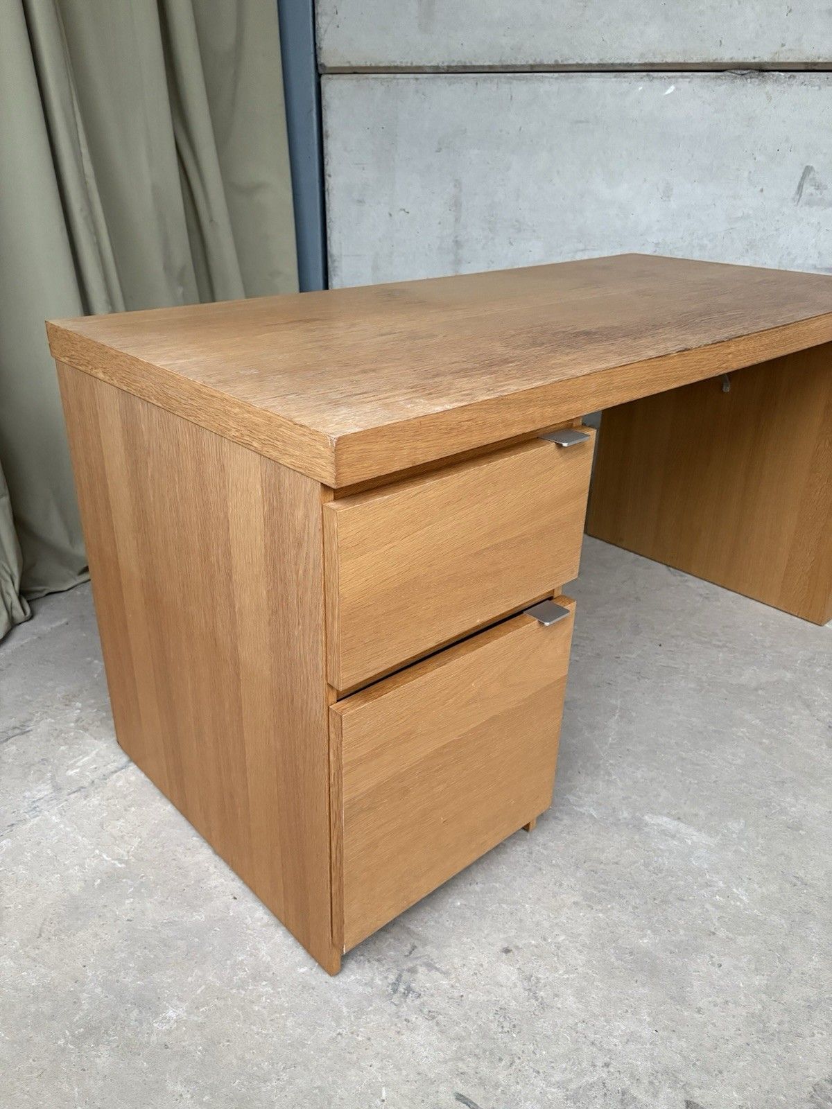photo for sale Vtg Mid Century Style Oak Desk Dining Table Danish Scandi Retro R1151
