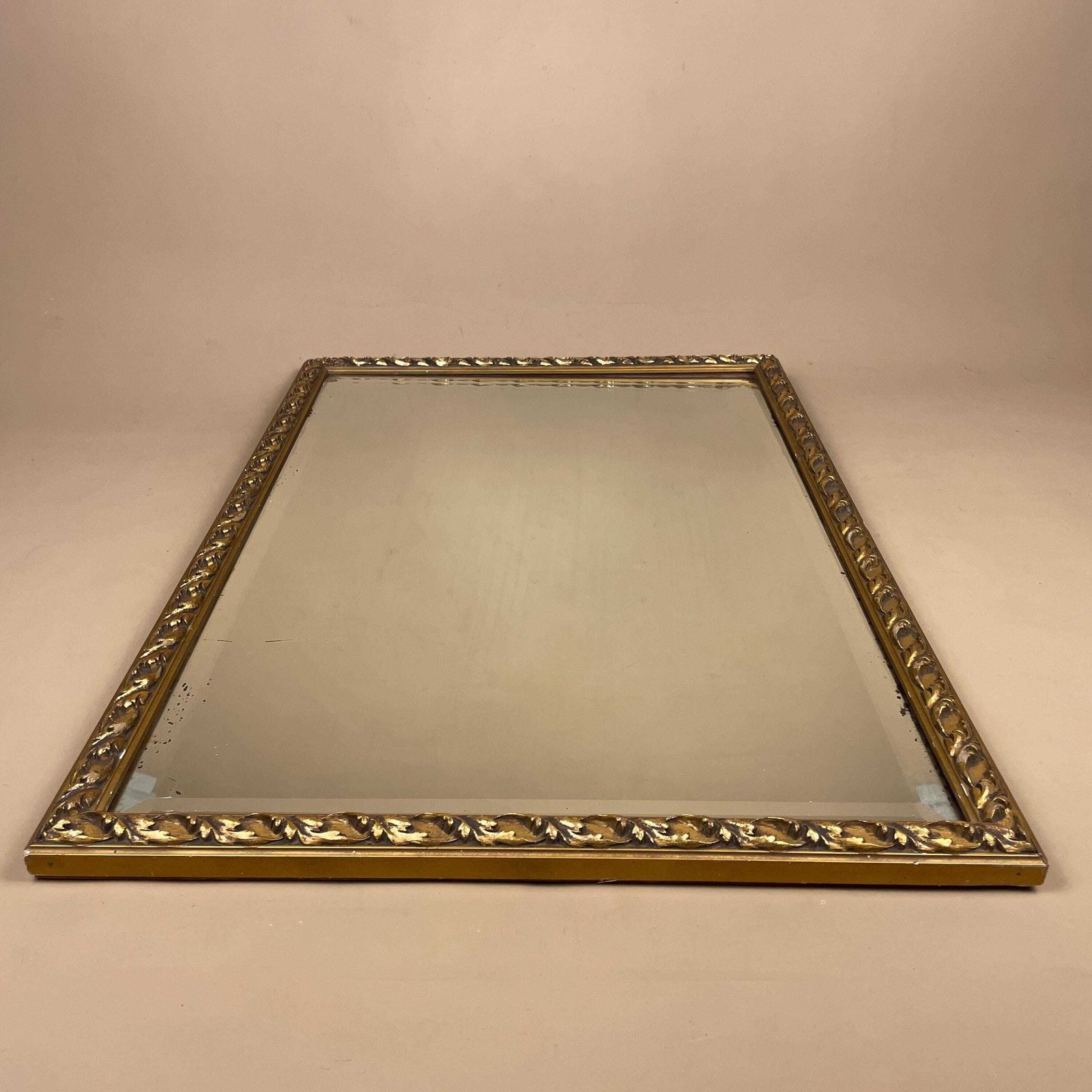 Ornate Wooden Wall Mirror Gold Wood Frame Bevelled Glass Rectangle Portrait Patterned Edge Bedroom Hallway Decorative Antique Style photo 95.0