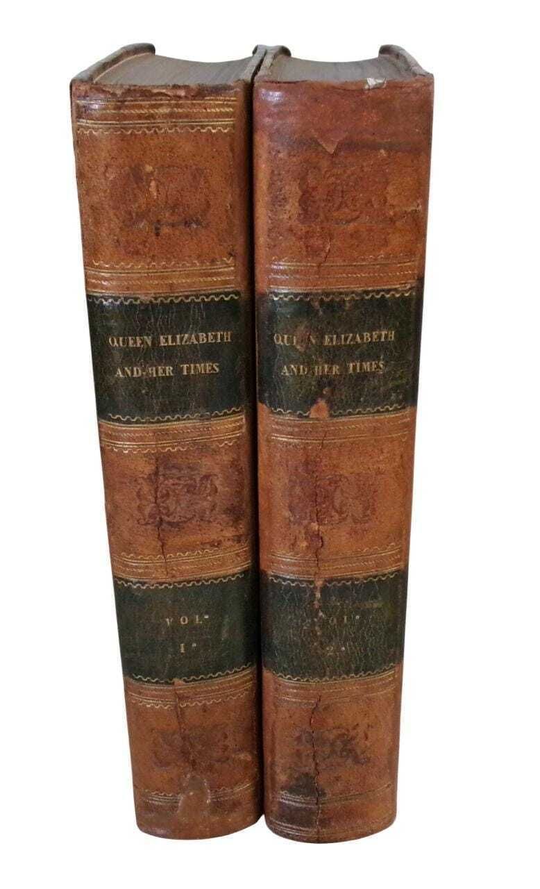 1838 Elizabethan History: Queen Elizabeth And Her Times, Series Of Letters, Half Leather, Georgian photo furniture