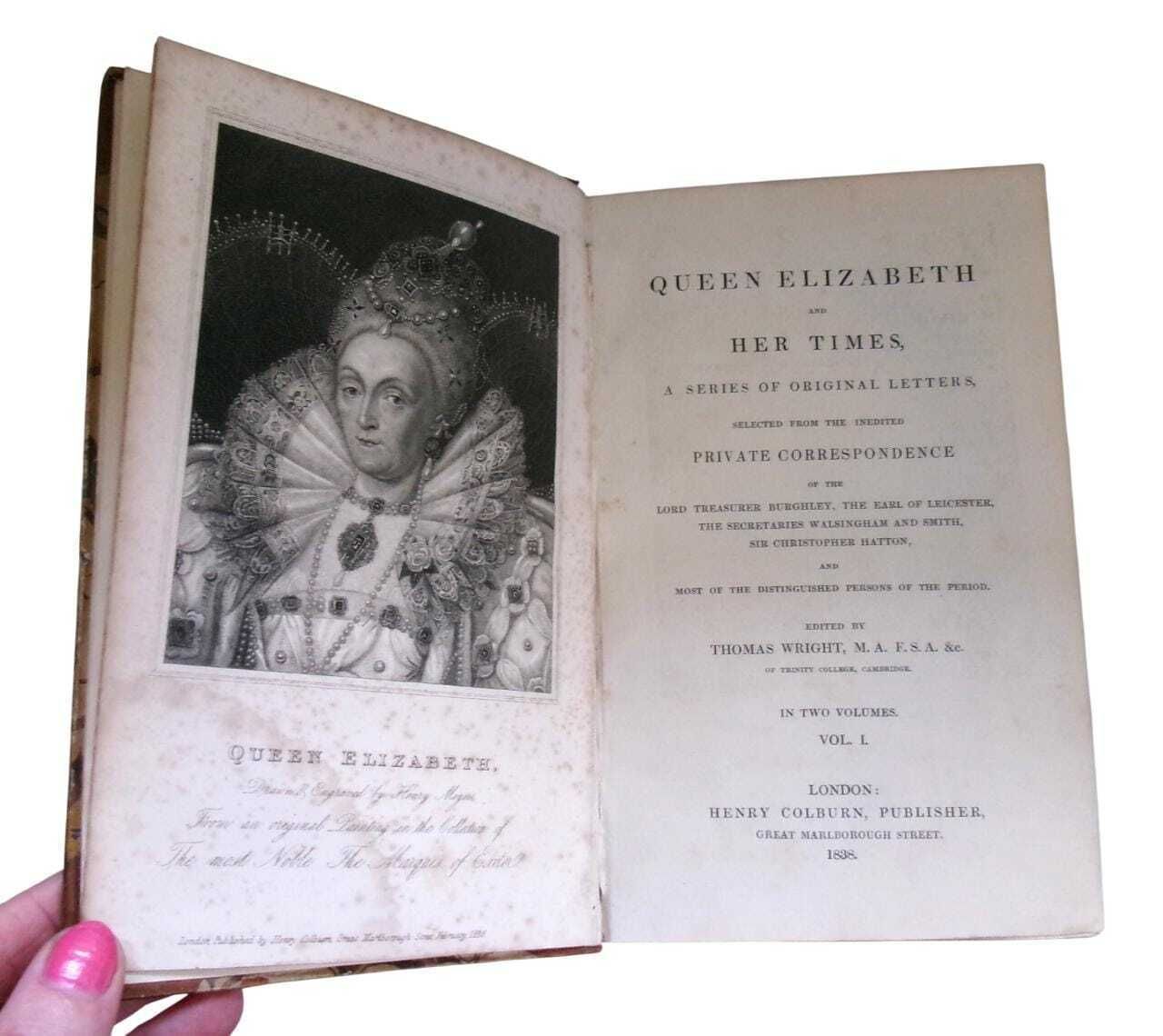 1838 Elizabethan History: Queen Elizabeth And Her Times, Series Of Letters, Half Leather, Georgian photo Home Decor