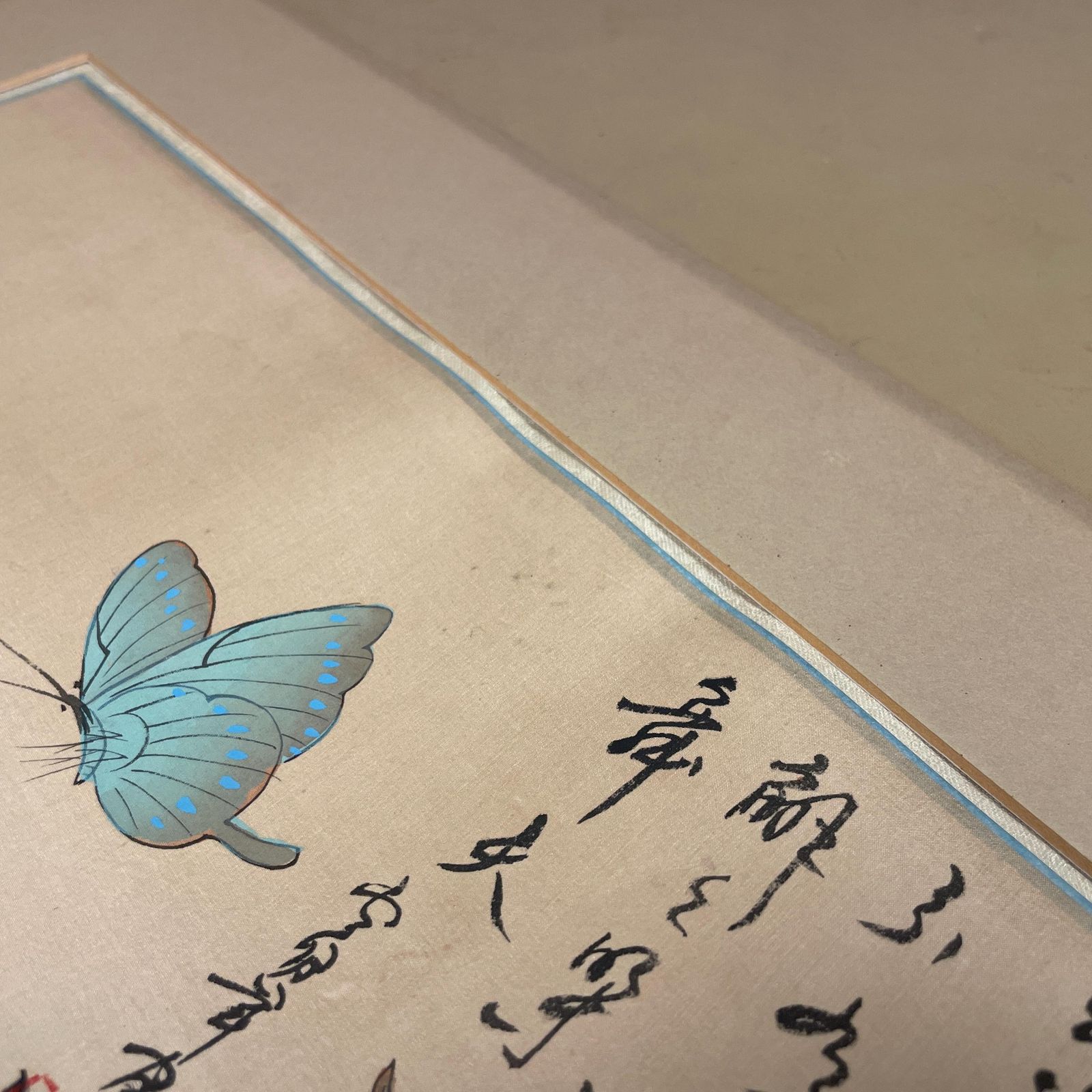 photo for sale Butterly Flower Picture Hand Painted On Silk Oriental Art Painting Unframed Botanical Artwork Chinese Asian Style