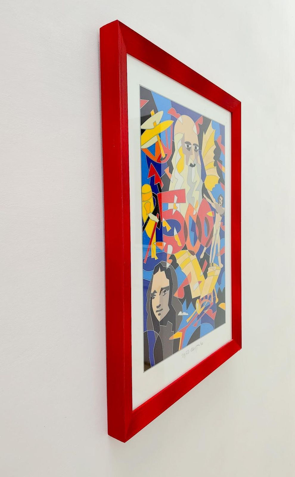 Peinture multiple en sérigraphie polymatière, 500 Years Of Leonardo Da Vinci, par Ugo Nespolo photo Art