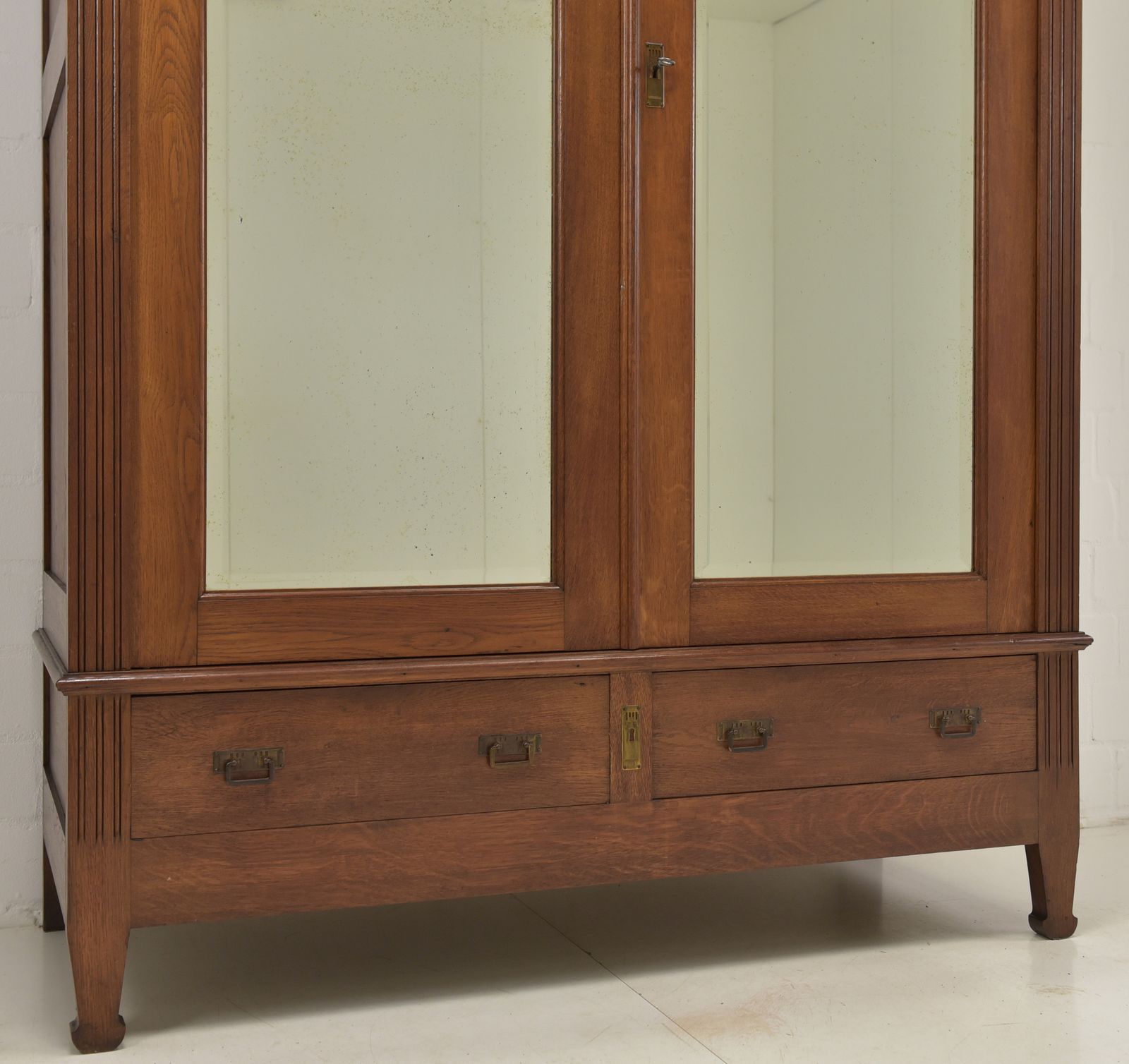 photo for sale Antique! Restored Art Nouveau Hallway Wardrobe, Circa 1920, Solid Oak.