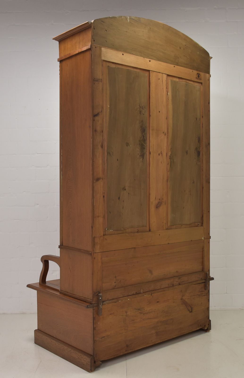 Furniture Antique! Restored Art Nouveau Oak Bookcase With Storage Bench. Library Cabinet photo