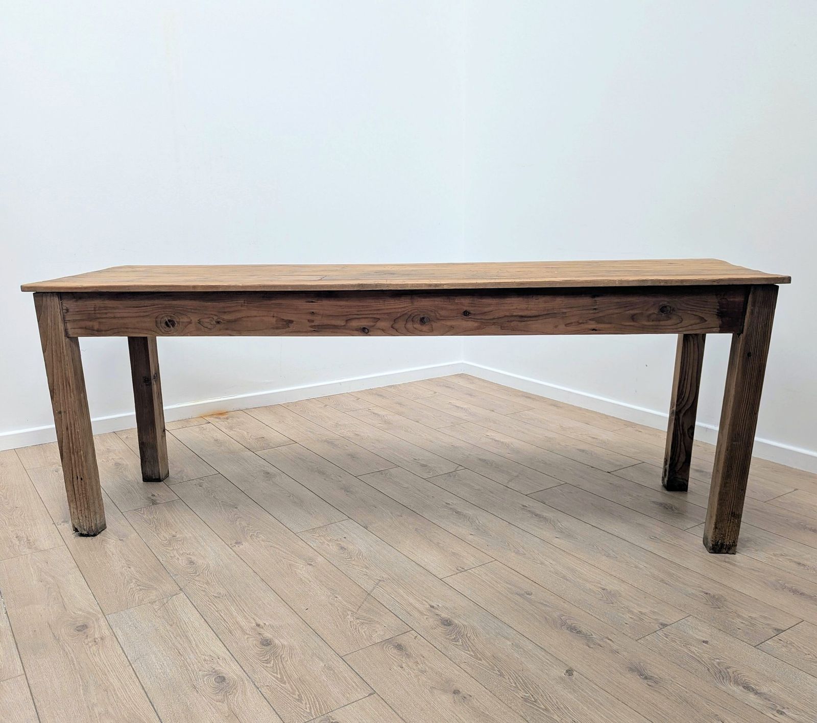 Vintage Rustic Pine Refectory Table 5 Plank Top Delivery Available 0295 photo furniture
