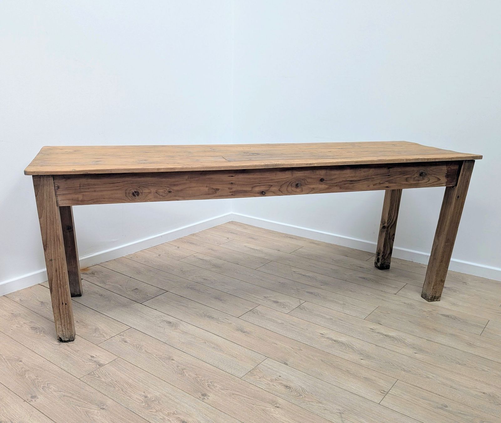 Vintage Rustic Pine Refectory Table 5 Plank Top Delivery Available 0295 photo Furniture