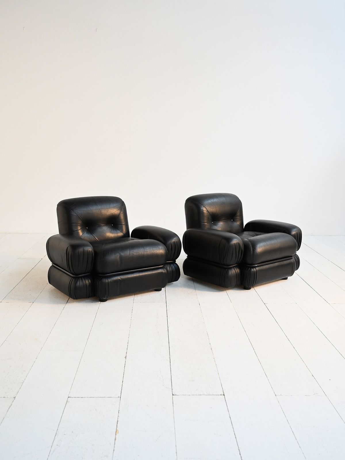 Black Leather And Tubular Steel Armchairs From The 1970s photo Furniture