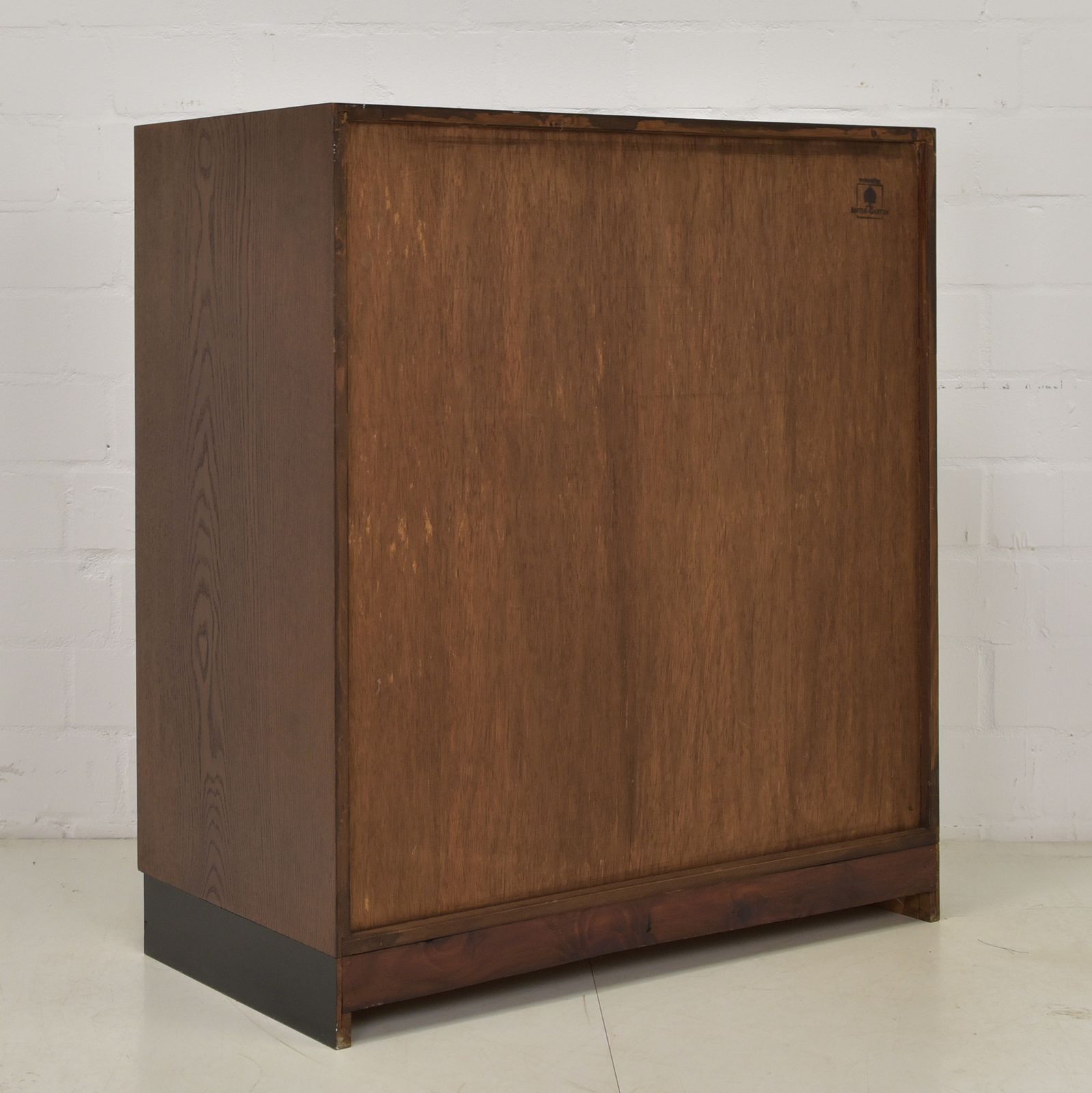 668.0 Mid Century Art Deco Chest Of Drawers Circa 1960, Retro Small Filing Cabinet, Oak photo