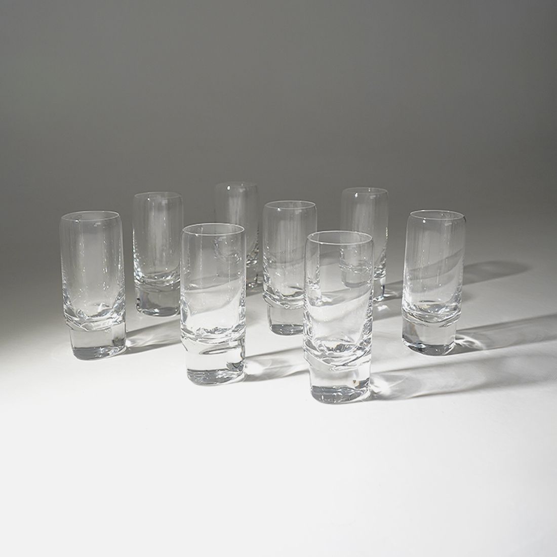 8 “Pitagora Highball” Glasses By Marco Zanuso For Arnolfo Di Cambio, 1970s