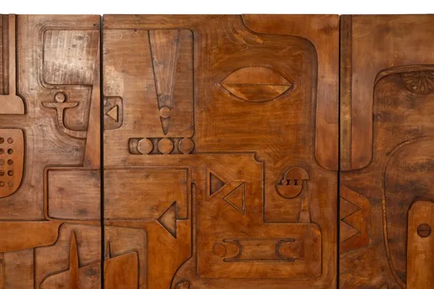 Victory Of Segonzac. Carved Wooden Triptych Panel. Contemporary. photo vinterior