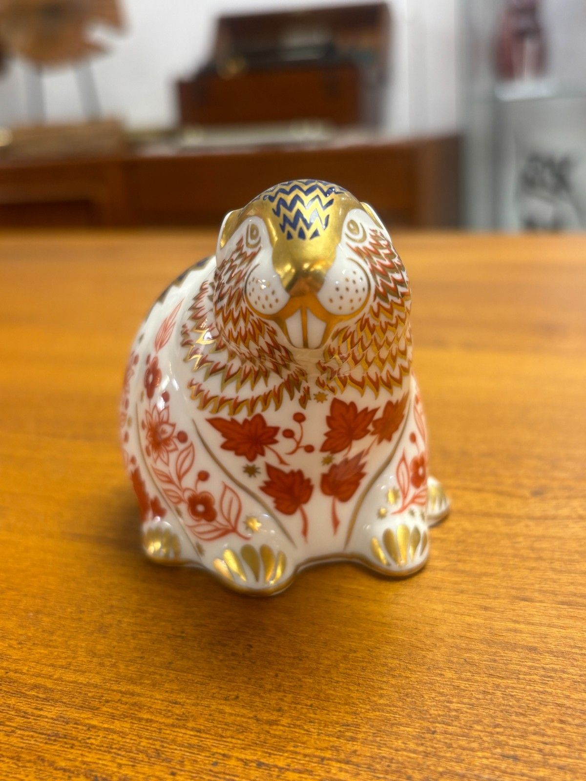 Royal Crown Derby Imari Beaver Paperweight With Stopper photo vinterior