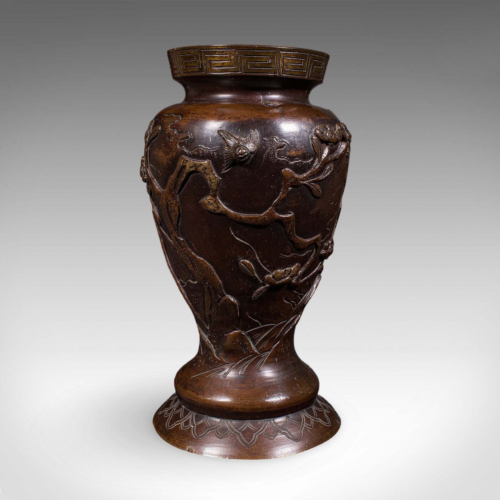 Pair Of Antique Decorative Meiji Vases, Japanese, Bronze, Bouquet Pot, Victorian photo 1220.0