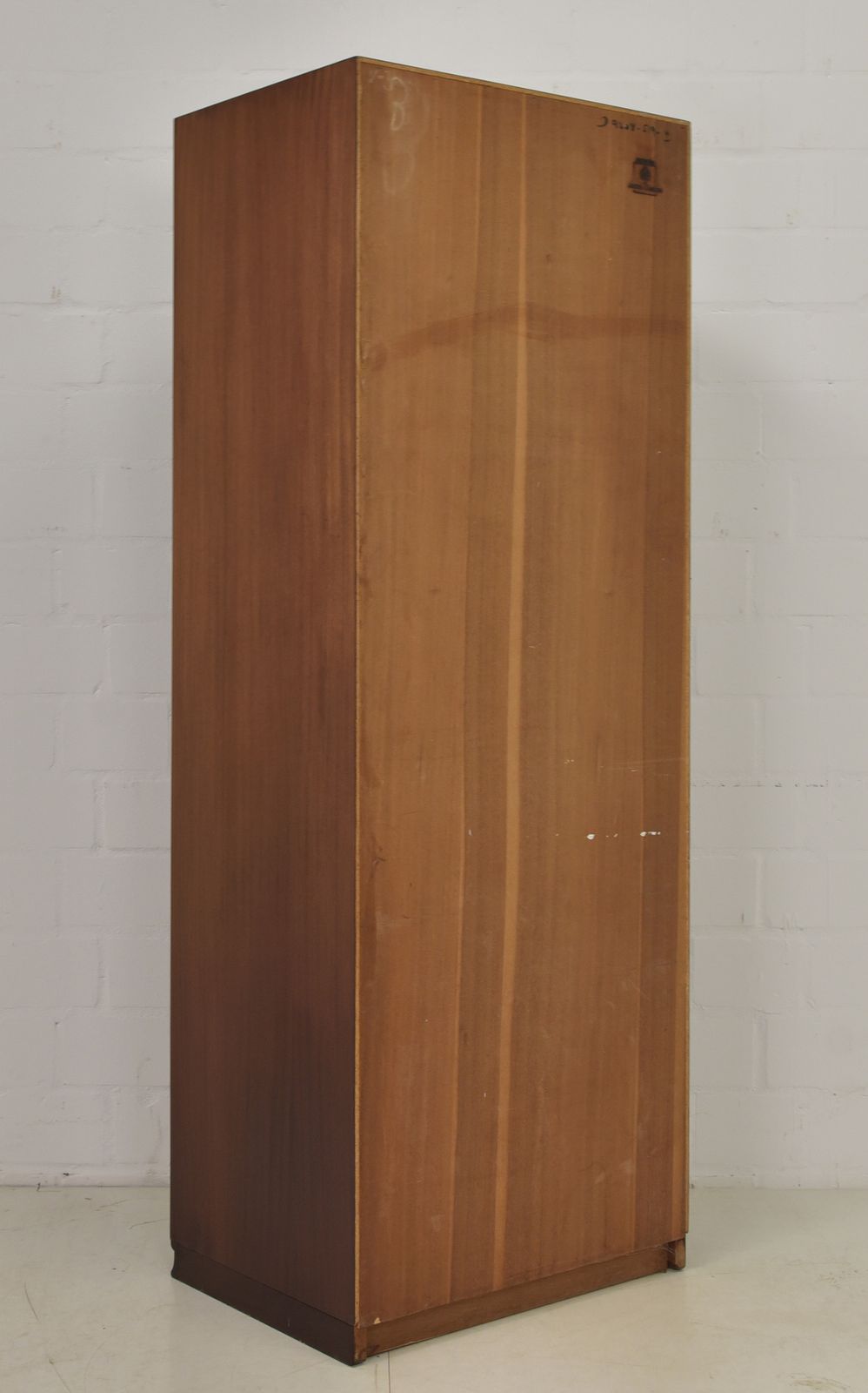 Furniture Narrow Mahogany Display Cabinet, Mid Century Art Deco, Circa 1955; Filing Cabinet On The Right, 2 Of 2 photo